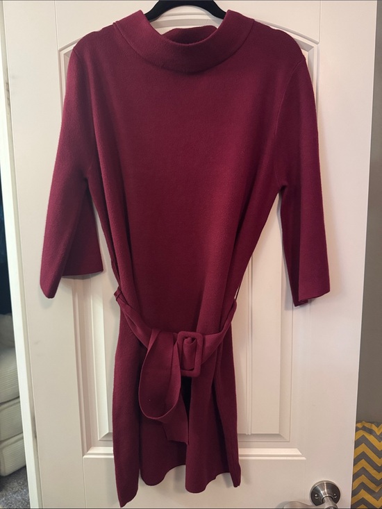 Vici Sweaters - Vici Burgundy Cowl Neck Belted Sweater Dress, L, New no tags